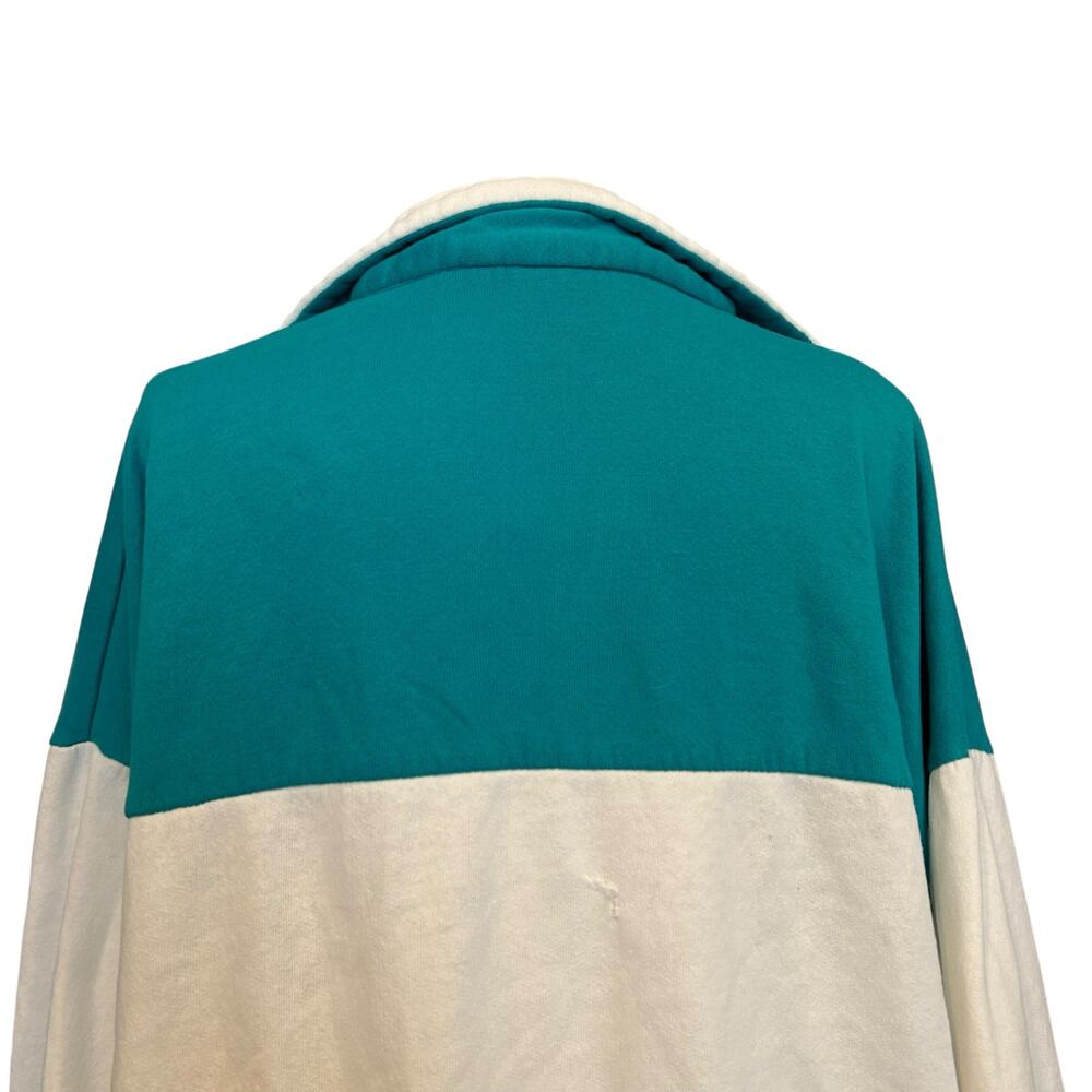 Vintage 80s Green Gray Quarter Zip Top Sz L - Picture 6 of 12